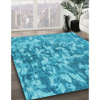 Patterned Blue Rug, pat2594lblu