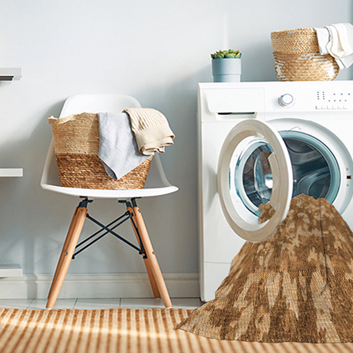 Machine Washable Transitional Orange Rug in a Washing Machine, wshpat2594org