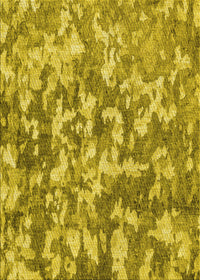 Machine Washable Transitional Dark Yellow Green Rug, wshpat2594yw