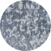 Sideview of Patterned Light Steel Blue Novelty Rug, pat2594