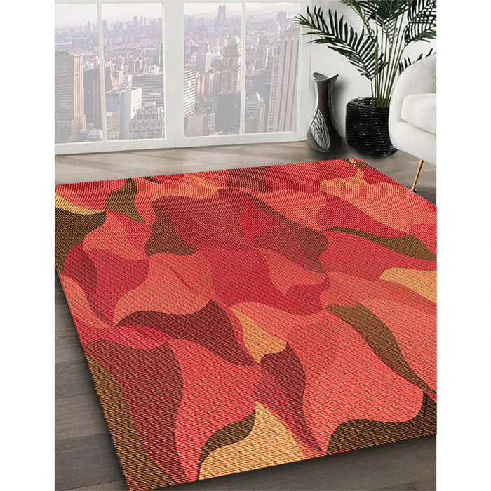 Machine Washable Transitional Red Rug in a Family Room, wshpat2595org