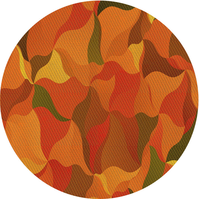 Square Machine Washable Transitional Neon Orange Rug in a Living Room, wshpat2595yw