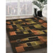 Patterned Saddle Brown Rug in Family Room, pat2596brn