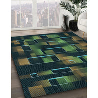 Patterned Midnight Gray Rug, pat2596lblu
