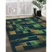 Patterned Midnight Gray Rug in Family Room, pat2596lblu