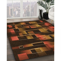 Patterned Mahogany Brown Rug, pat2596org