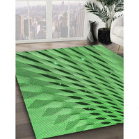 Patterned Forest Green Rug, pat2597grn