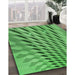 Patterned Forest Green Rug in Family Room, pat2597grn