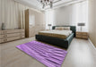 Patterned Violet Purple Rug in a Bedroom, pat2597pur