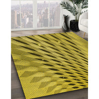 Patterned Oak Brown Rug, pat2597yw