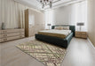 Patterned Coffee Brown Rug in a Bedroom, pat2598brn