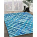 Patterned Blue Rug in Family Room, pat2598lblu