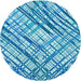 Square Patterned Blue Rug, pat2598lblu