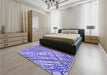 Patterned Mauve Purple Rug in a Bedroom, pat2598pur