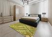 Patterned Oak Brown Rug in a Bedroom, pat2598yw