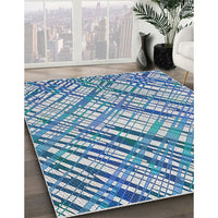 Patterned Coral Blue Novelty Rug, pat2598