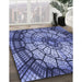 Patterned Blue Rug in Family Room, pat2599blu