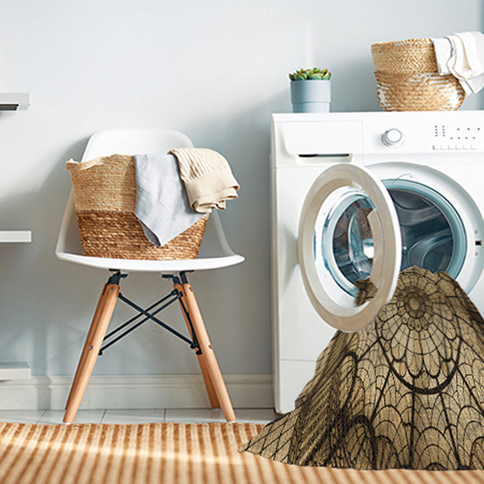 Machine Washable Transitional Bakers Brown Rug in a Washing Machine, wshpat2599brn