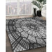 Patterned Dark Gray Rug in Family Room, pat2599gry