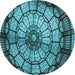 Square Patterned Deep-Sea Blue Rug, pat2599lblu