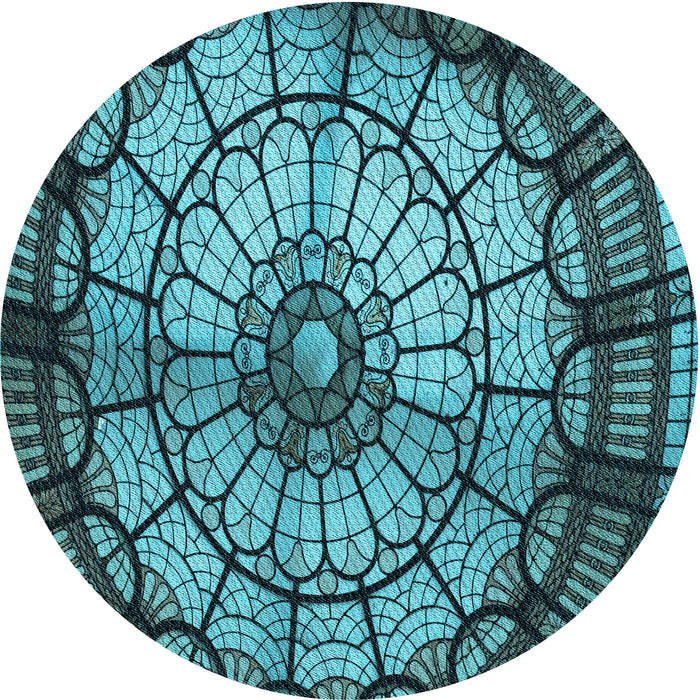 Square Machine Washable Transitional Deep-Sea Blue Rug in a Living Room, wshpat2599lblu