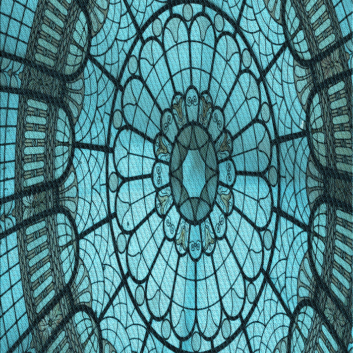 Patterned Deep-Sea Blue Rug, pat2599lblu