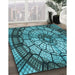 Patterned Deep-Sea Blue Rug in Family Room, pat2599lblu