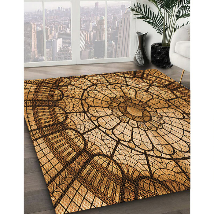 Machine Washable Transitional Red Brown Rug in a Family Room, wshpat2599org