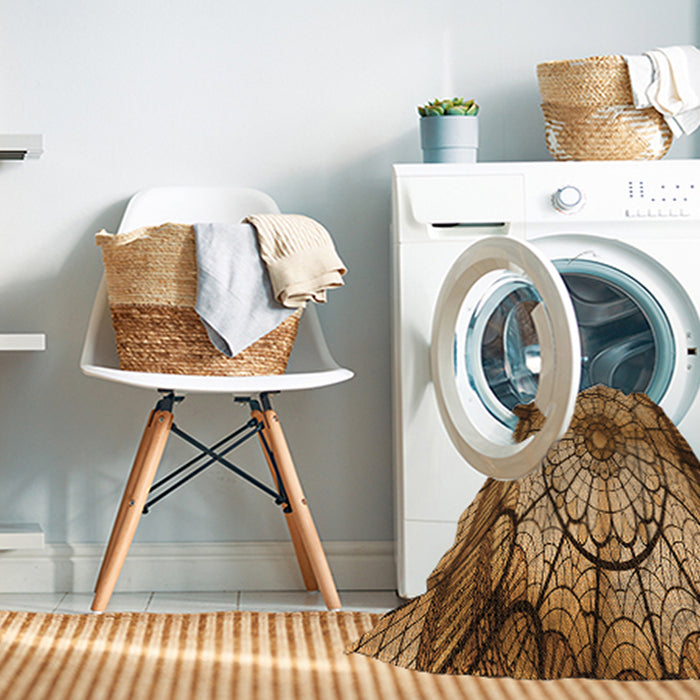 Machine Washable Transitional Red Brown Rug in a Washing Machine, wshpat2599org