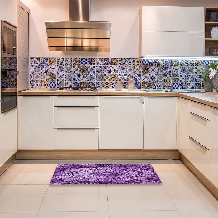 Machine Washable Transitional Purple Rug in a Bedroom, wshpat2599pur