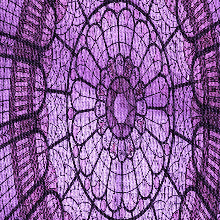 Machine Washable Transitional Purple Rug, wshpat2599pur