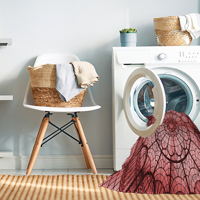 Machine Washable Transitional Saffron Red Rug in a Washing Machine, wshpat2599rd
