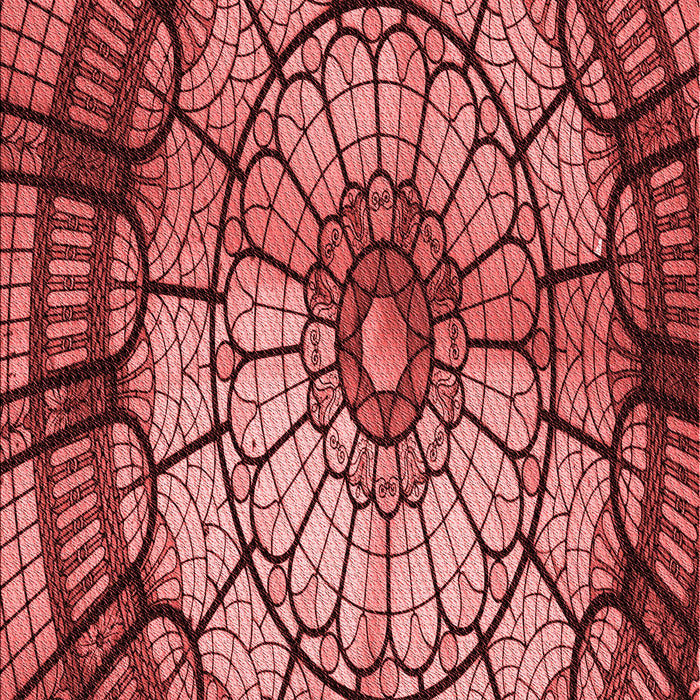 Patterned Saffron Red Rug, pat2599rd