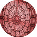 Square Patterned Saffron Red Rug, pat2599rd