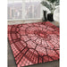 Patterned Saffron Red Rug in Family Room, pat2599rd