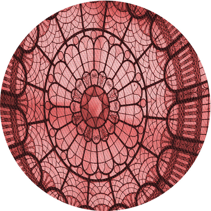 Square Machine Washable Transitional Saffron Red Rug in a Living Room, wshpat2599rd