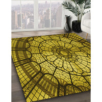 Patterned Bakers Brown Rug, pat2599yw