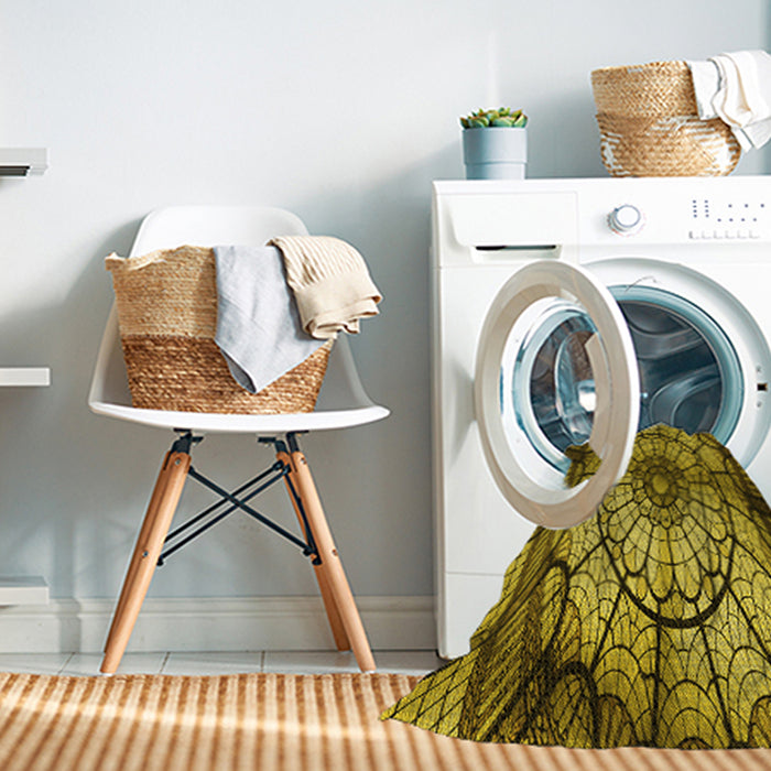 Machine Washable Transitional Bakers Brown Rug in a Washing Machine, wshpat2599yw