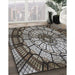 Patterned Charcoal Black Novelty Rug in Family Room, pat2599