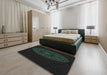 Machine Washable Transitional Black Rug in a Bedroom, wshpat259