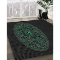 Patterned Black Novelty Rug, pat259