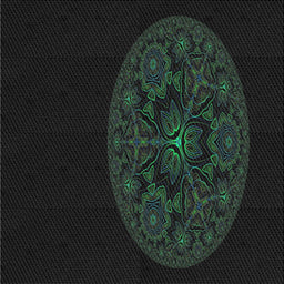 Square Patterned Black Novelty Rug, pat259