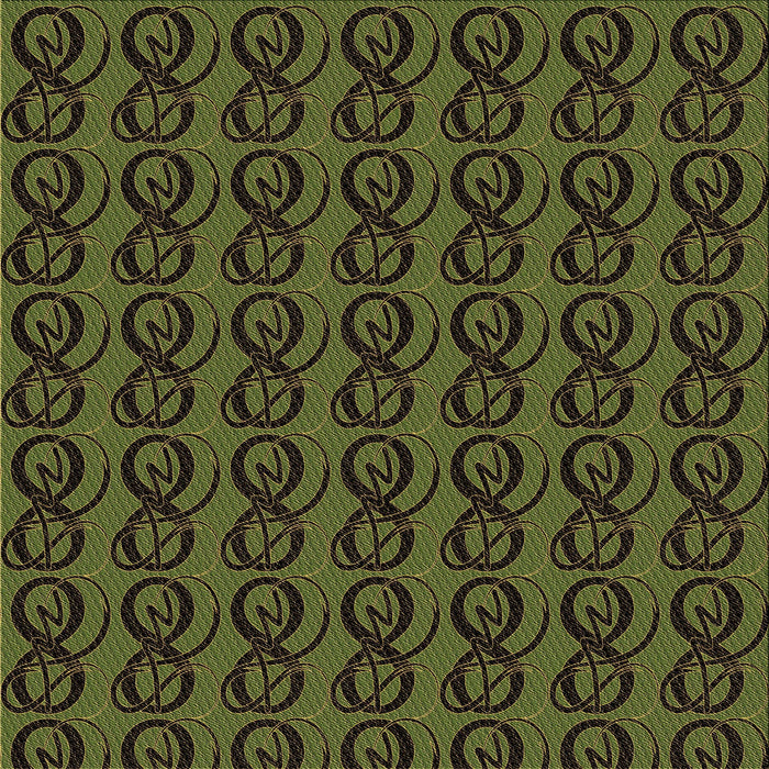 Round Patterned Olive Green Rug, pat26brn
