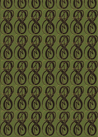 Machine Washable Transitional Olive Green Rug, wshpat26brn