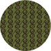 Square Patterned Olive Green Rug, pat26brn