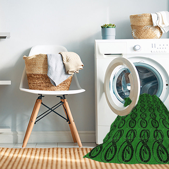 Machine Washable Transitional Deep Emerald Green Rug in a Washing Machine, wshpat26grn