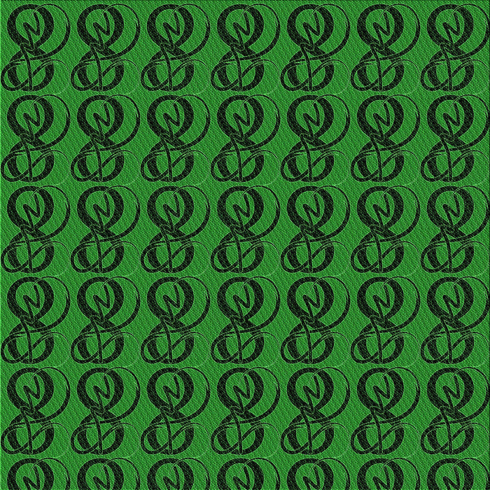 Round Patterned Deep Emerald Green Rug, pat26grn