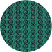 Square Machine Washable Transitional Deep Teal Green Rug in a Living Room, wshpat26lblu