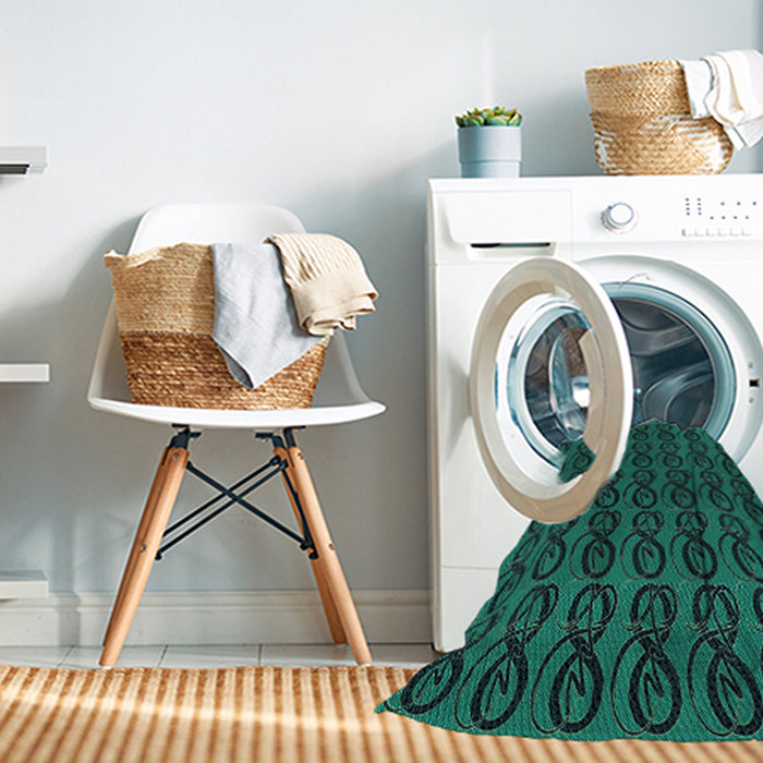 Machine Washable Transitional Deep Teal Green Rug in a Washing Machine, wshpat26lblu