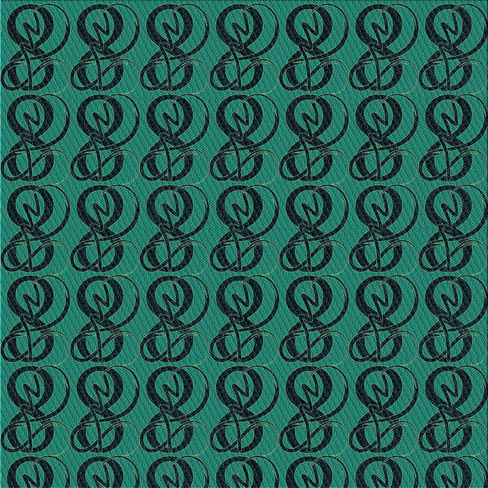 Round Patterned Deep Teal Green Rug, pat26lblu
